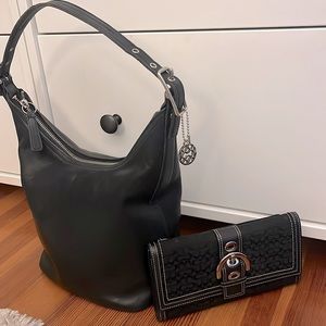 Perfect little black coach bag 9823 bundle with coach wallet.